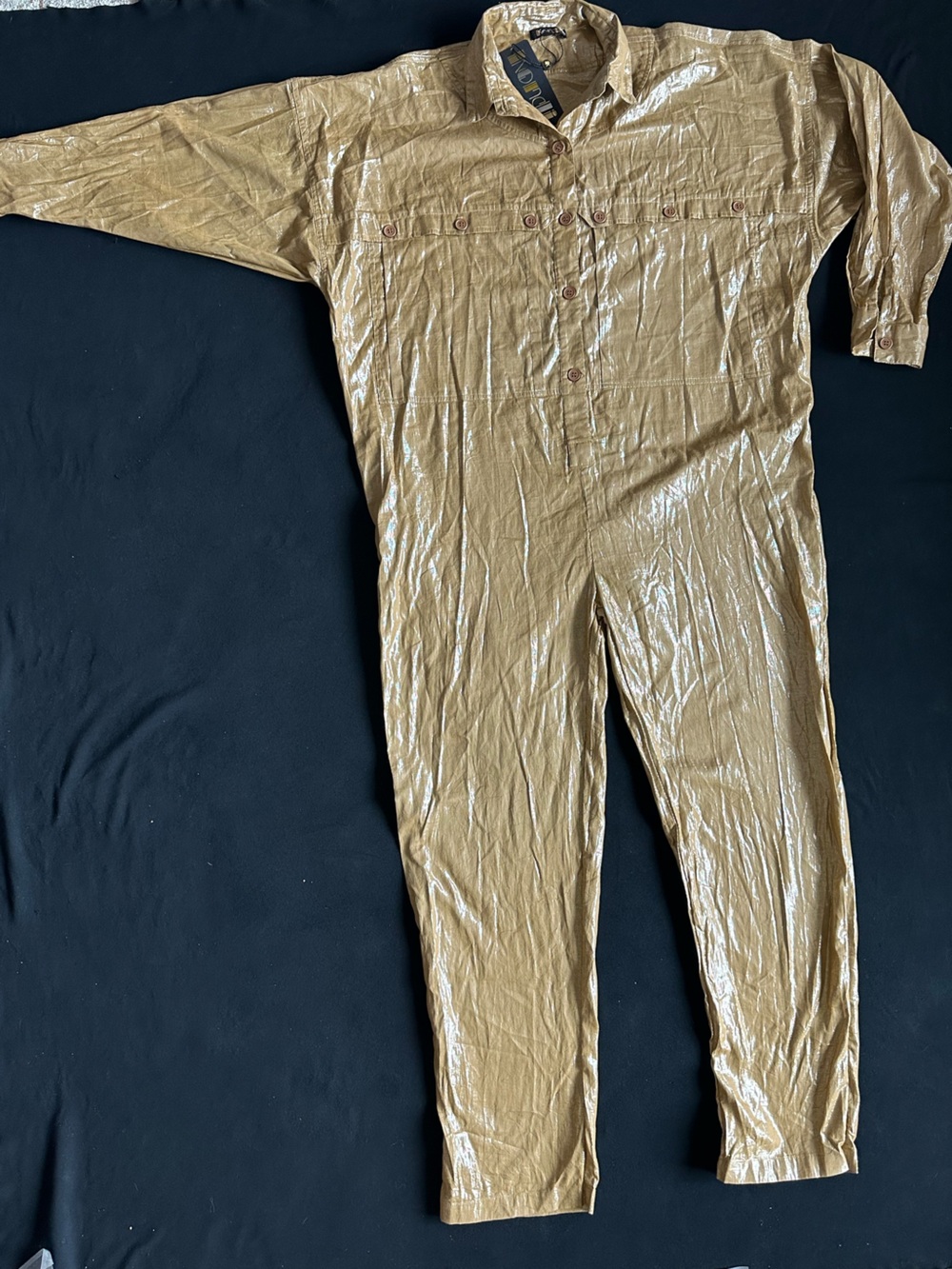 Suzi Kondi Metallic Gold  women’s  romper jumpsuit very light small - xs